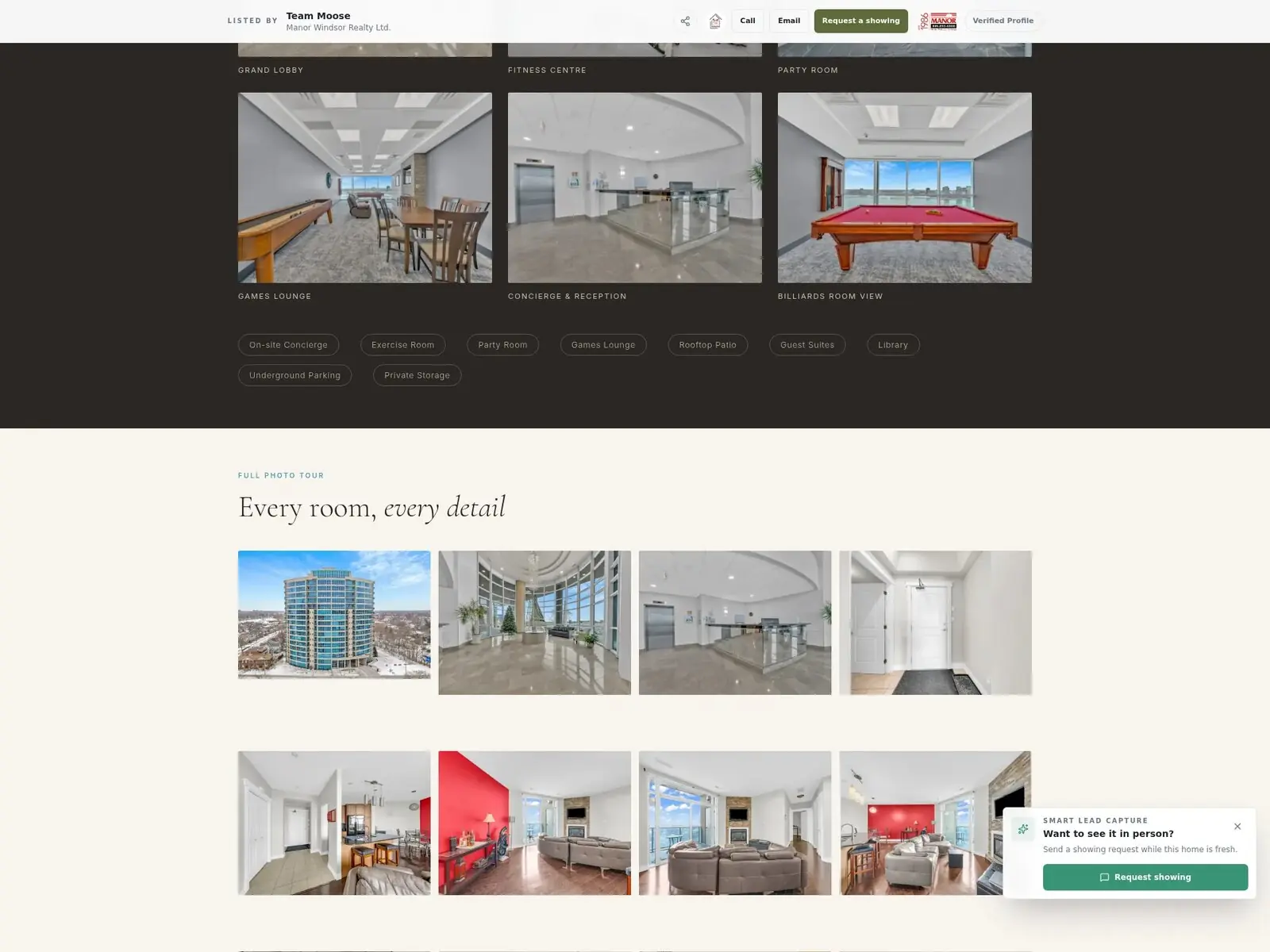 Portofino Riverside page, amenities