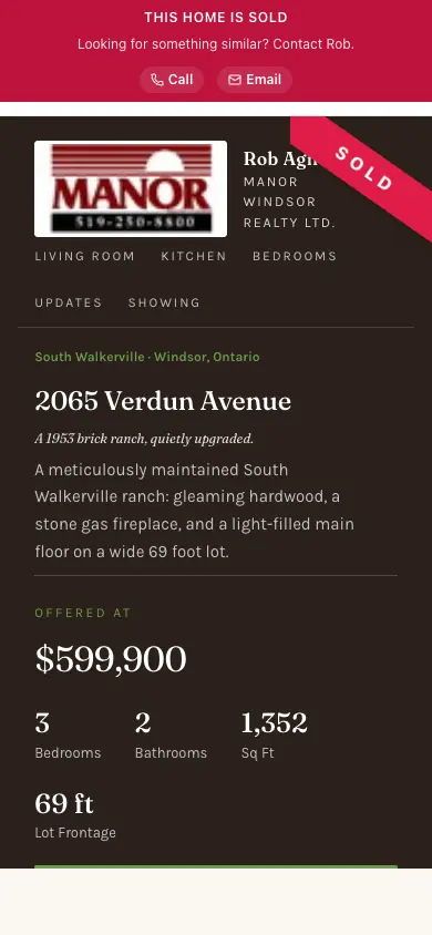 The 2065 Verdun Avenue listing page on a phone